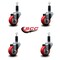 Service Caster 3'' Red Poly Wheel Swivel 1-1/8'' Expanding Stem Caster Set, 4PK SCC-EX20S314-PPUB-RED-118-4 - alternate 4
